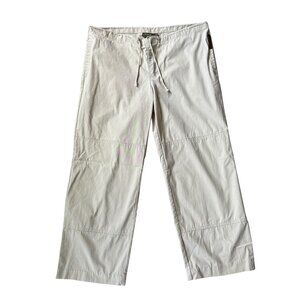 Calvin Klein tan khaki cropped flat front pants velcro and zip closure size 3